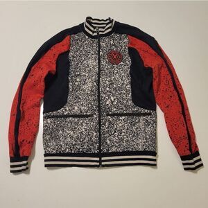PUMA x DAILY PAPER AMSTERDAM RED BLACK WHITE CRICKET TEAM ZIP TRACK JACKET SMALL